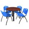 Kee Kee Round Table & Chair Set, Wood, Metal, Plastic Top, Cherry TB36RNDCHBPBK47BE - alternate 1